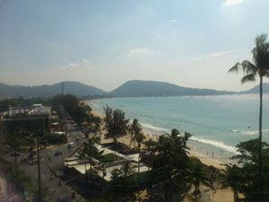Hotels sit directly on Patong Beach